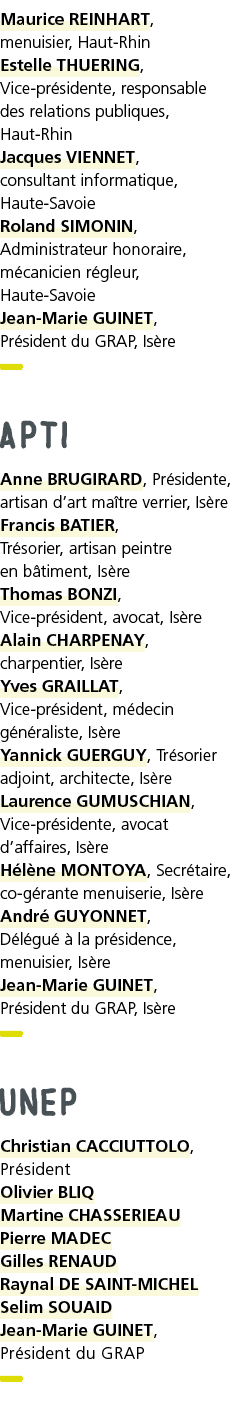Maurice REINHART, menuisier, Haut-Rhin Estelle THUERING, Vice-pr sidente, responsable des relations publiques, Haut-R   